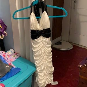 White and black dress